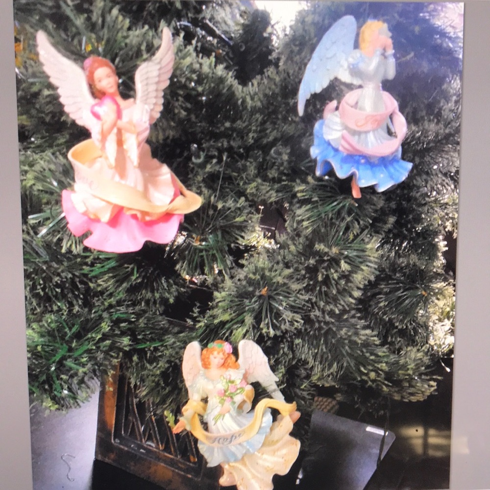 Angels Of Hope, Joy, And Love Ornaments